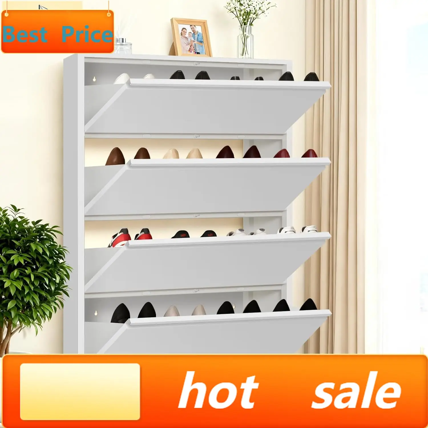 Hot salesShoe Storage Cabinet with 4 Flip Drawers, Hidden Slim Narrow Shoe Rack Cabinet, Wall Mount Metal Shoe Cabinet for Entry
Hot salesShoe Storage Cabinet with 4 Flip Drawers, Hidden Slim Narrow Shoe Rack Cabinet, Wall Mount Metal Shoe Cabinet for Entry