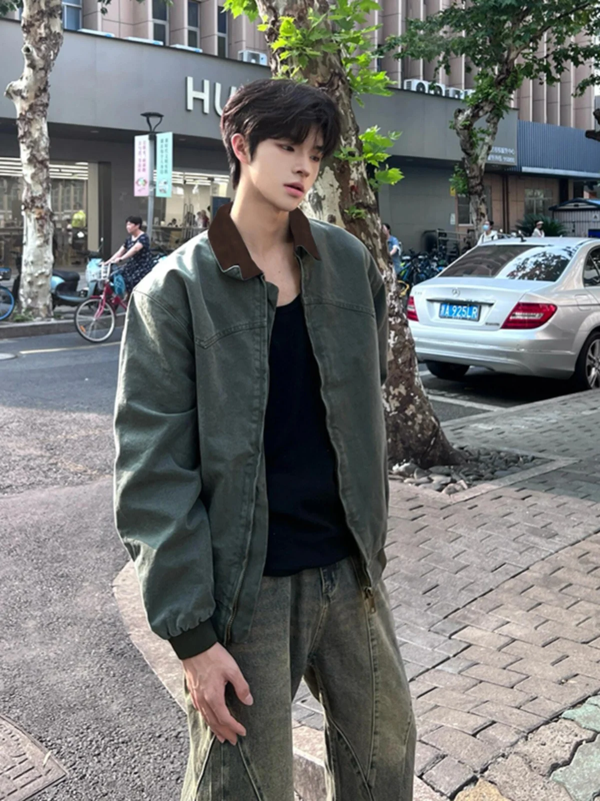 ort ey een Men's Pilot Jaet Vintage Detroit Workwear Sle Loose Fit Autumn Faion Outerwear Zipper Closure
ort ey een Men's Pilot Jaet Vintage Detroit Workwear Sle Loose Fit Autumn Faion Outerwear Zipper Closure