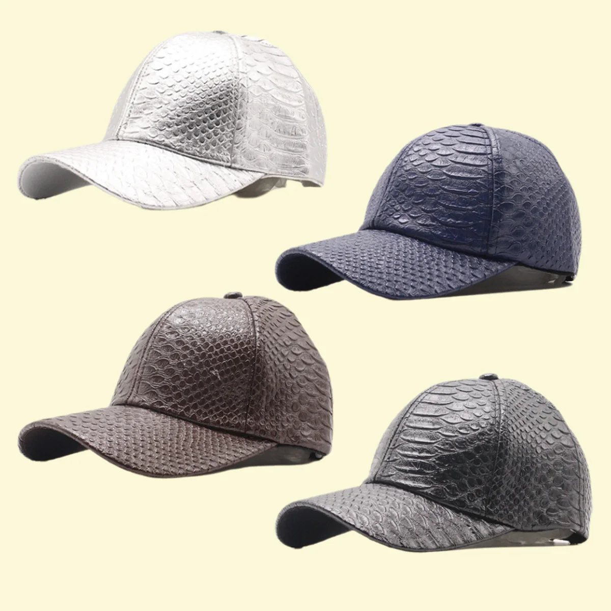 Crocodile Pu Leather Baseball Cap Outdoor Cycling Travel Duckbill Cap Unisex Spring Solid Color Fashion Versatile Peaked Cap
Crocodile Pu Leather Baseball Cap Outdoor Cycling Travel Duckbill Cap Unisex Spring Solid Color Fashion Versatile Peaked Cap