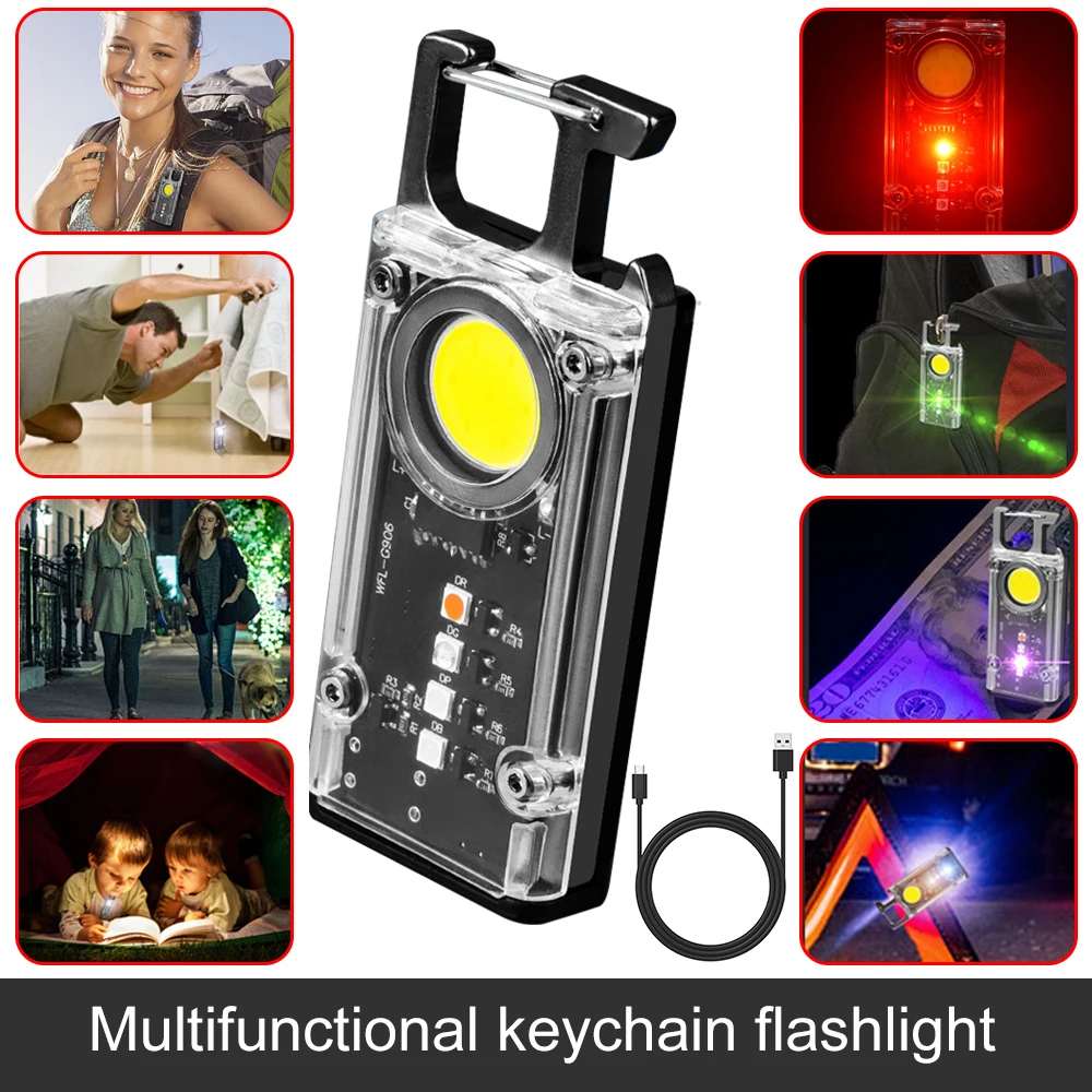 USB Charging 8 Modes Mini Keychain Flashlight Multi-function White/Red/Green/UV/Blue Light LED Torch with Magnetic Tail
USB Charging 8 Modes Mini Keychain Flashlight Multi-function White/Red/Green/UV/Blue Light LED Torch with Magnetic Tail