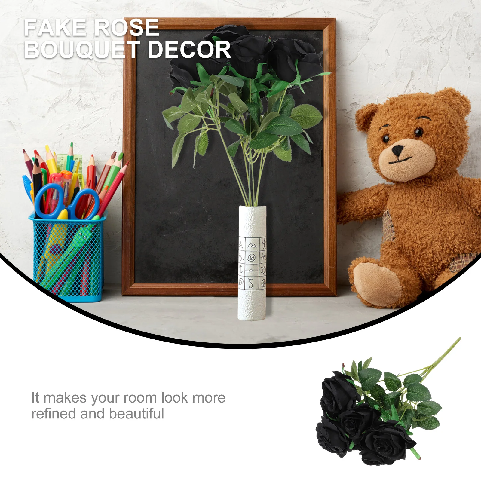 Black Artificial Rose Bouquet Vivid Simulation Rose Bouquet Adornment Indoor Home Decorative Fake Flower Decor
Black Artificial Rose Bouquet Vivid Simulation Rose Bouquet Adornment Indoor Home Decorative Fake Flower Decor