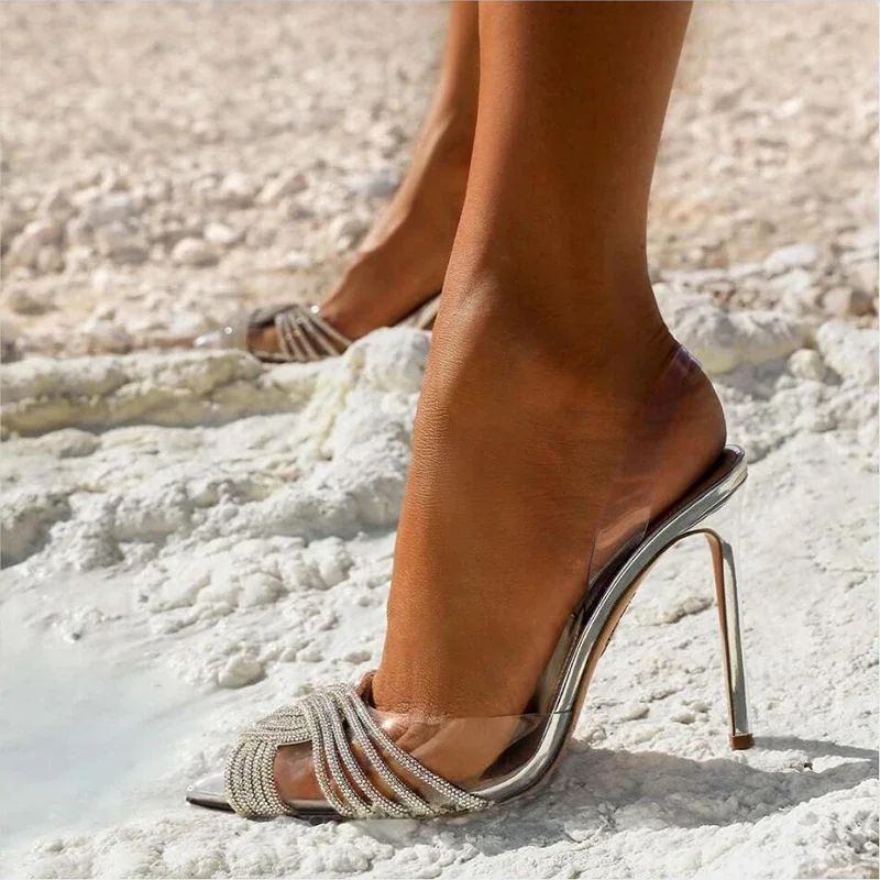 New High-heeled Sandals Women's Pointed-toe Rhinestone Stiletto Heel Transparent Women's Pumps Shoes 2025 Spring Summer
New High-heeled Sandals Women's Pointed-toe Rhinestone Stiletto Heel Transparent Women's Pumps Shoes 2025 Spring Summer