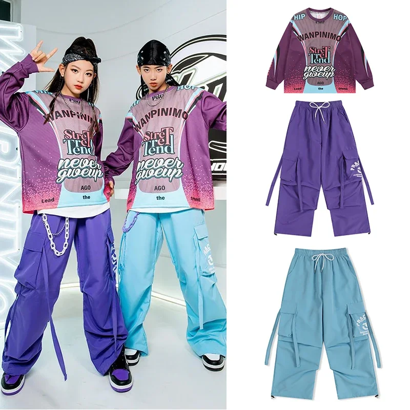 Children's Jazz Dance Hip Hop Costume Girls K-Pop Stage Outfit Boy's Fashion Show Performance Clothes Purple Tops Pants XH1172
Children's Jazz Dance Hip Hop Costume Girls K-Pop Stage Outfit Boy's Fashion Show Performance Clothes Purple Tops Pants XH1172
