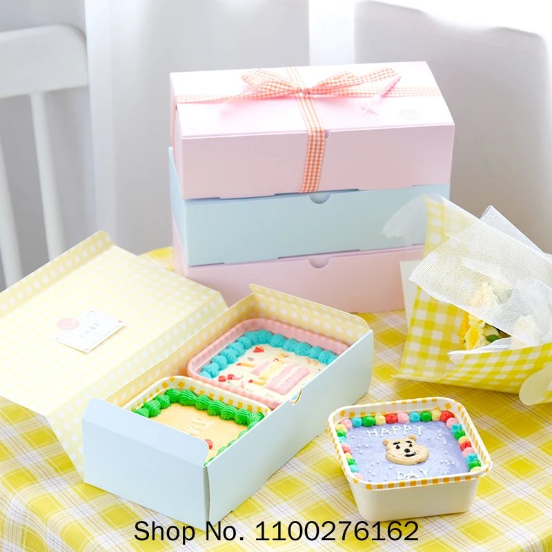 10pcs Net Red Square Hard Plastic Transparent Cake Box Pink Blue Packaging Paper Box Baking Package Mousse Dessert Pastry Boxes
10pcs Net Red Square Hard Plastic Transparent Cake Box Pink Blue Packaging Paper Box Baking Package Mousse Dessert Pastry Boxes