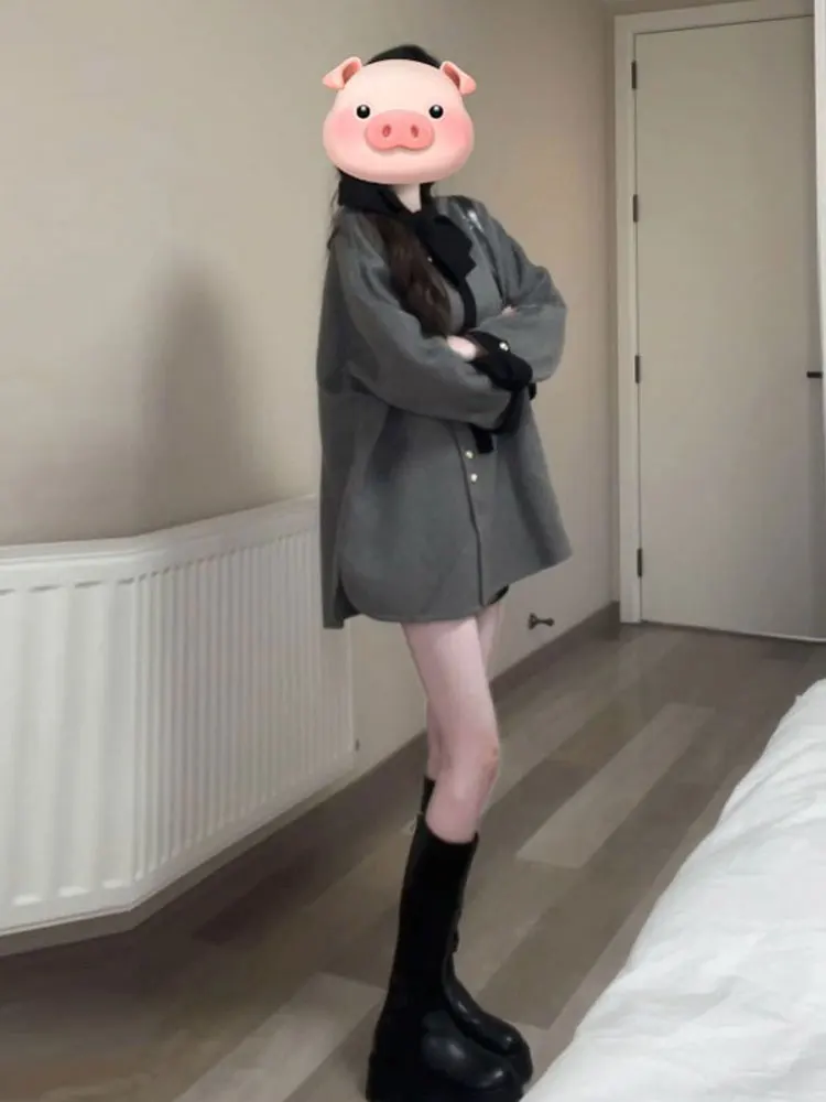 Hebe Style Elegant Long Coat with Knot Tweed Jacket Short Women's Spring New Arrival Korean Loose Fit Button up
Hebe Style Elegant Long Coat with Knot Tweed Jacket Short Women's Spring New Arrival Korean Loose Fit Button up
