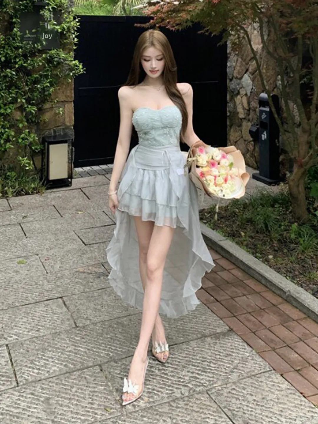 Unique Beautiful Strapless Waist-Cinching Slimming Asymmetrical Summer Dress Pure Desire Style Splice Shoulder Bared Cotton B...
Unique Beautiful Strapless Waist-Cinching Slimming Asymmetrical Summer Dress Pure Desire Style Splice Shoulder Bared Cotton B...