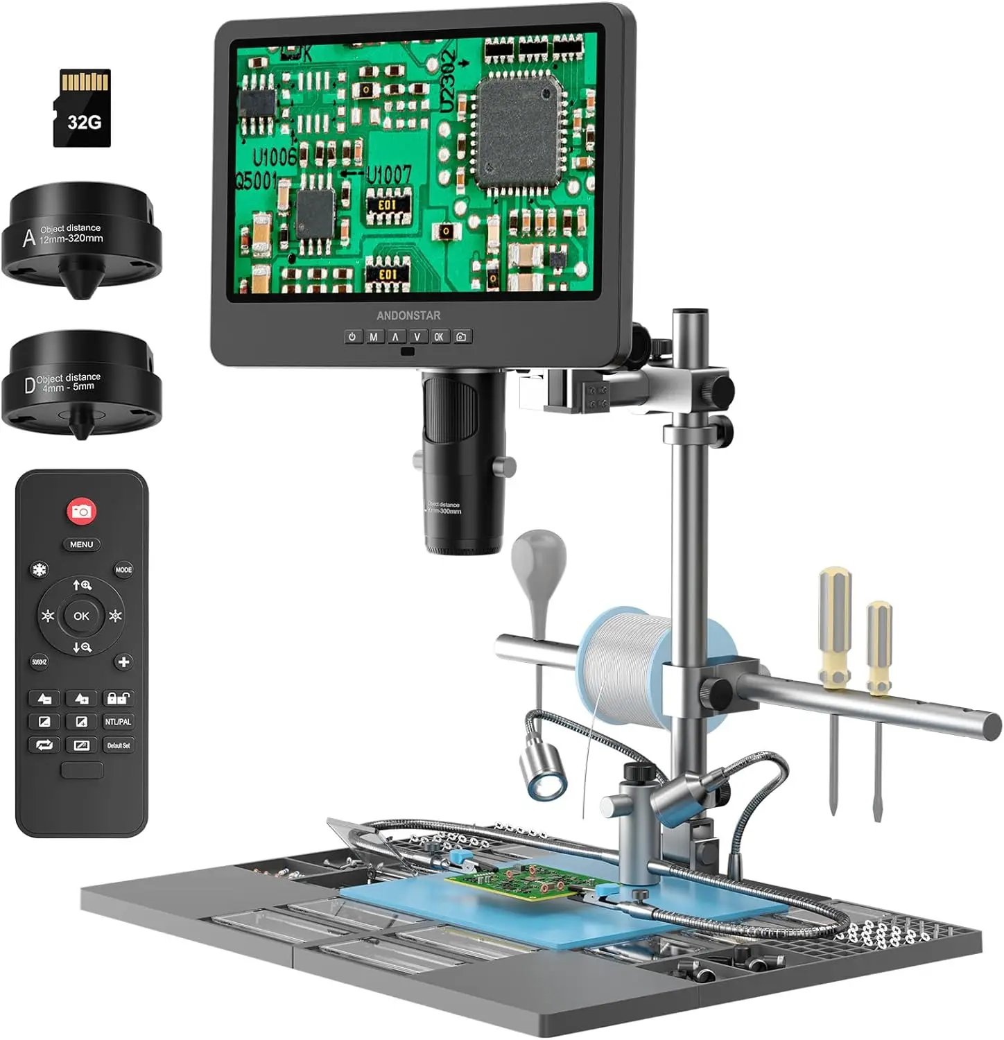 Andonstar AD249SM Plus 10.1'' Digital Soldering Microscope With 3 Lens Pro Metal Stand Soldering Station For Electronics Repair
Andonstar AD249SM Plus 10.1'' Digital Soldering Microscope With 3 Lens Pro Metal Stand Soldering Station For Electronics Repair