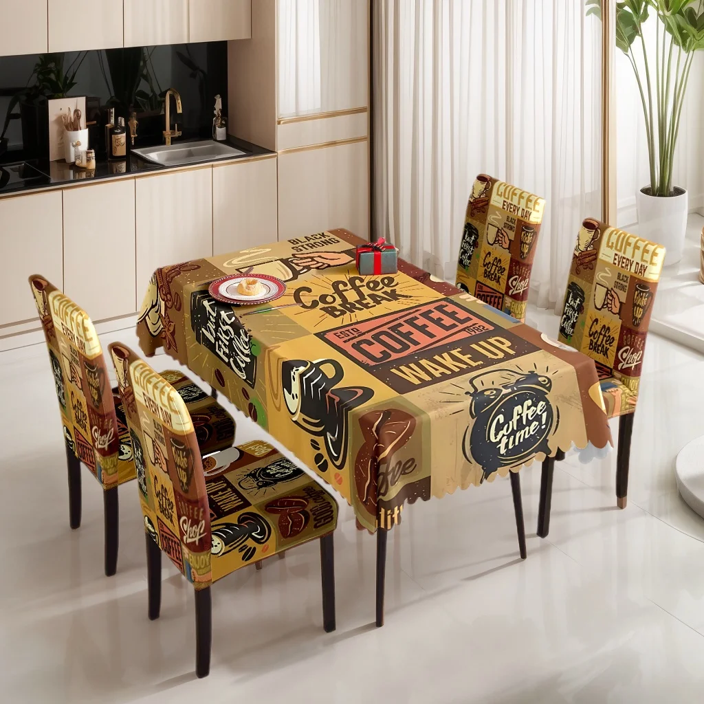 5/7pcs Retro Coffee Themed Tablecloth Chair Covers Set Cafe Kitchen Home Dining Decor
5/7pcs Retro Coffee Themed Tablecloth Chair Covers Set Cafe Kitchen Home Dining Decor