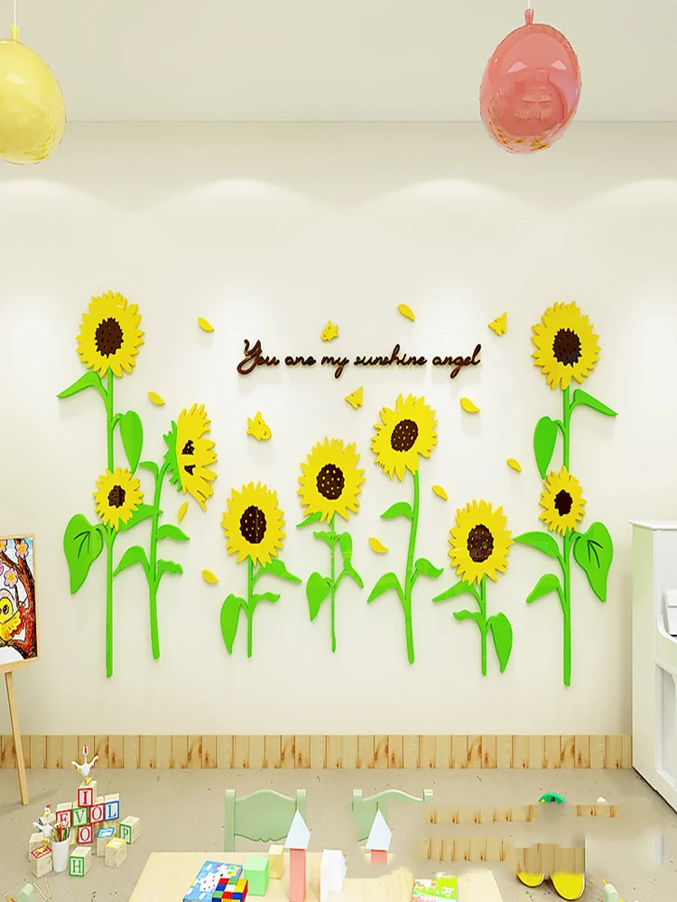 Sunflower 3D Three-Dimensional Acrylic Custom Kindergarten Wall Environment Layout Children's Room Decoration Stickers
Sunflower 3D Three-Dimensional Acrylic Custom Kindergarten Wall Environment Layout Children's Room Decoration Stickers
