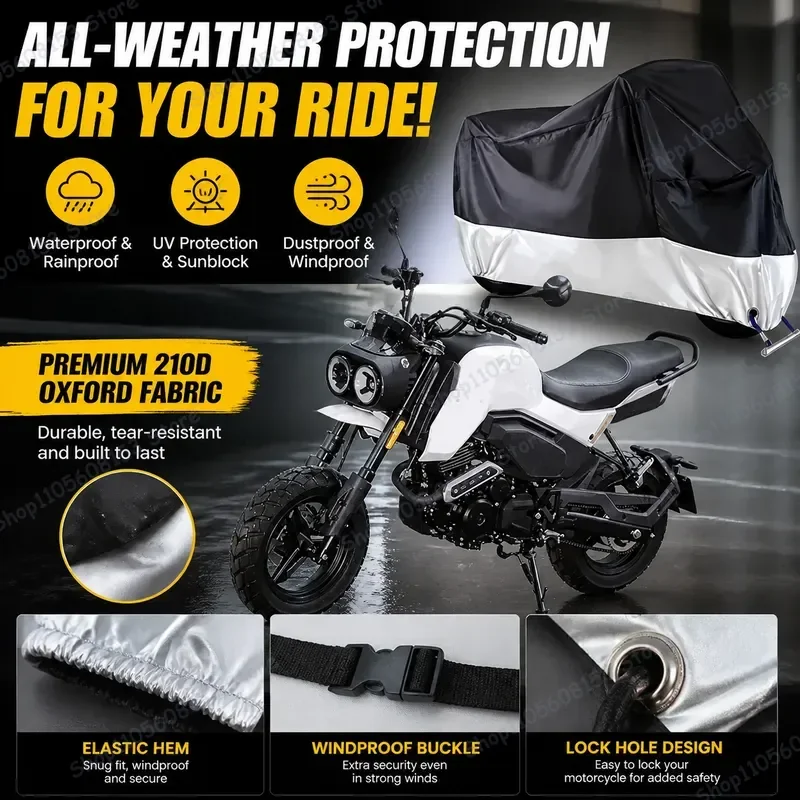 For CFMOTO XO PAPIO Motorcycle Cover Waterproof Dustproof UV Resistant All Weather Bike Cover for Scooter Motorbike Outdoor
For CFMOTO XO PAPIO Motorcycle Cover Waterproof Dustproof UV Resistant All Weather Bike Cover for Scooter Motorbike Outdoor