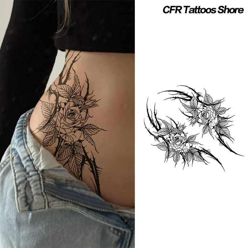 Fake Tattoo American Dark Bramble Rose Waist Herbal Juice Tattoo Sticker Sexy Body Waterproof Temporary Tattoos Air Party Gifts
Fake Tattoo American Dark Bramble Rose Waist Herbal Juice Tattoo Sticker Sexy Body Waterproof Temporary Tattoos Air Party Gifts