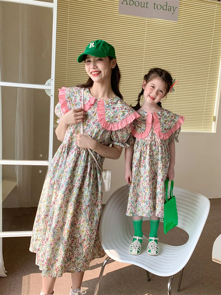 Parent-child Dress Mother and Daughter New Summer Dress Korean Style Floral Skirt Girls Summer Doll Collar Dress
Parent-child Dress Mother and Daughter New Summer Dress Korean Style Floral Skirt Girls Summer Doll Collar Dress