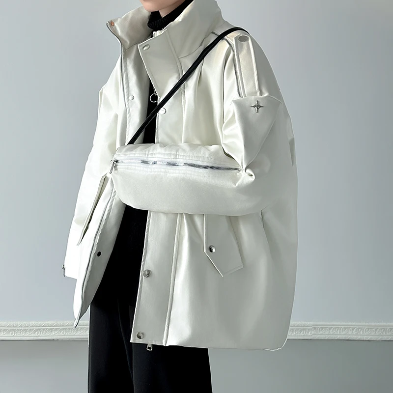 Мужская зимняя утепленная хлопковая куртка с уникальным дизайном, молодежная, теплая, в уличном стиле, с воротником-стойкой, на молнии, повседневная
Мужская зимняя утепленная хлопковая куртка с уникальным дизайном, молодежная, теплая, в уличном стиле, с воротником-стойкой, на молнии, повседневная