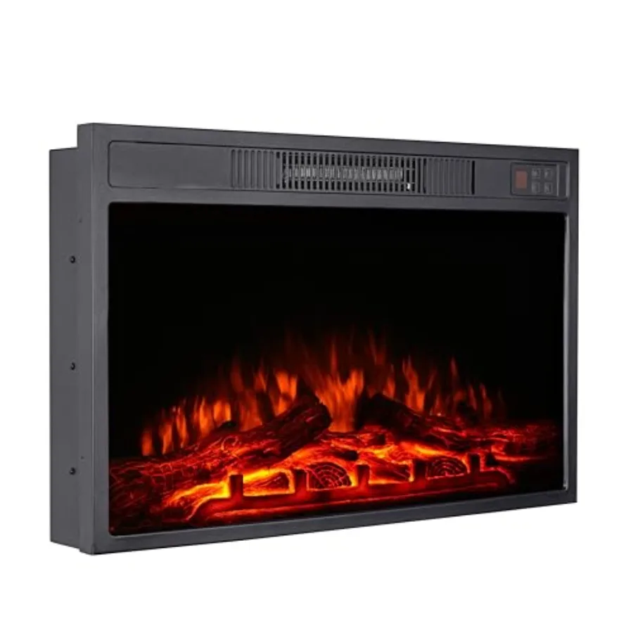 Recessed Wall Mounted Electric Fireplace Insert 24 Inch Wide Heater with LED Flame Effect Remote Control and Touch Screen Inter
Recessed Wall Mounted Electric Fireplace Insert 24 Inch Wide Heater with LED Flame Effect Remote Control and Touch Screen Inter