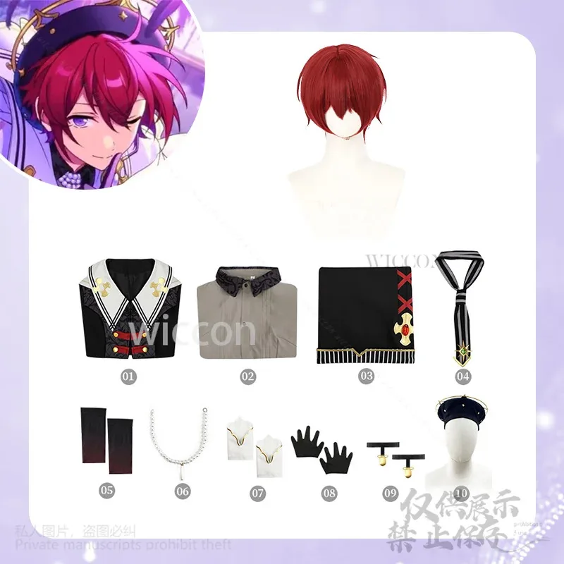 asdh8@Ensemble Stars Cosplay Suou Tsukasa Knights Costume Fallen Angel's Dinner Party Idol Uniform Hat Wigs Customized Anime Ga 
asdh8@Ensemble Stars Cosplay Suou Tsukasa Knights Costume Fallen Angel's Dinner Party Idol Uniform Hat Wigs Customized Anime Ga
