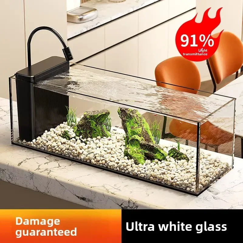 Ultra-white Glass Fish Tank for Small Living Room Ecological Landscaping with Filter Oxygen-making Machine Side Filter Stream
Ultra-white Glass Fish Tank for Small Living Room Ecological Landscaping with Filter Oxygen-making Machine Side Filter Stream