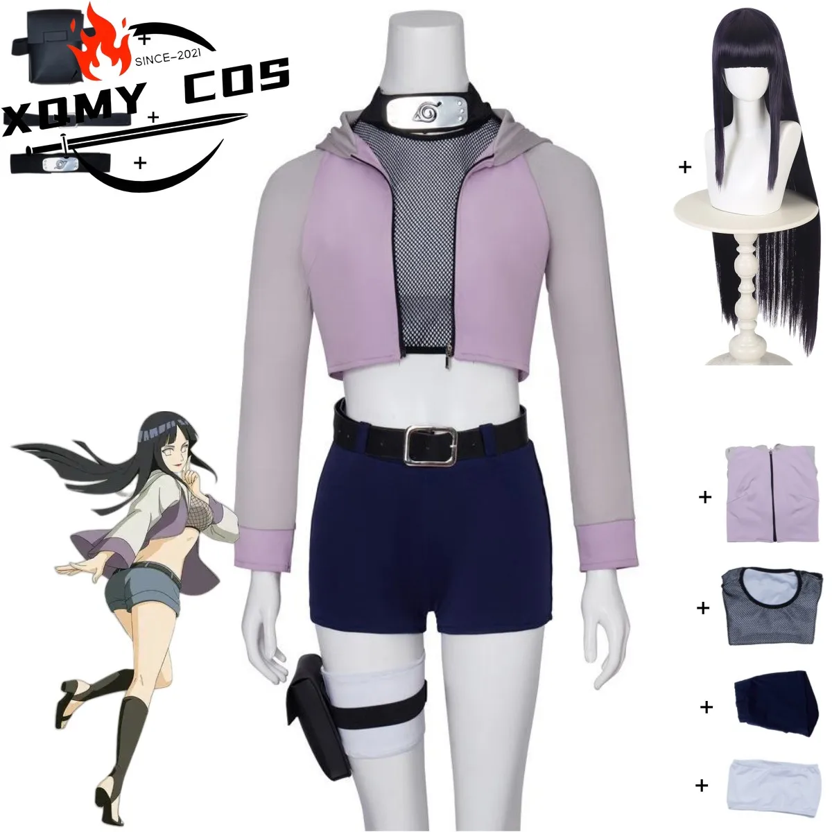XQAnime Hyuga Hinata Cosplay Costume Hyuuga Ichizoku Purple Hooded Hoodies Coat Shorts Wig Woman Sexy Carnival Halloween Suit
XQAnime Hyuga Hinata Cosplay Costume Hyuuga Ichizoku Purple Hooded Hoodies Coat Shorts Wig Woman Sexy Carnival Halloween Suit