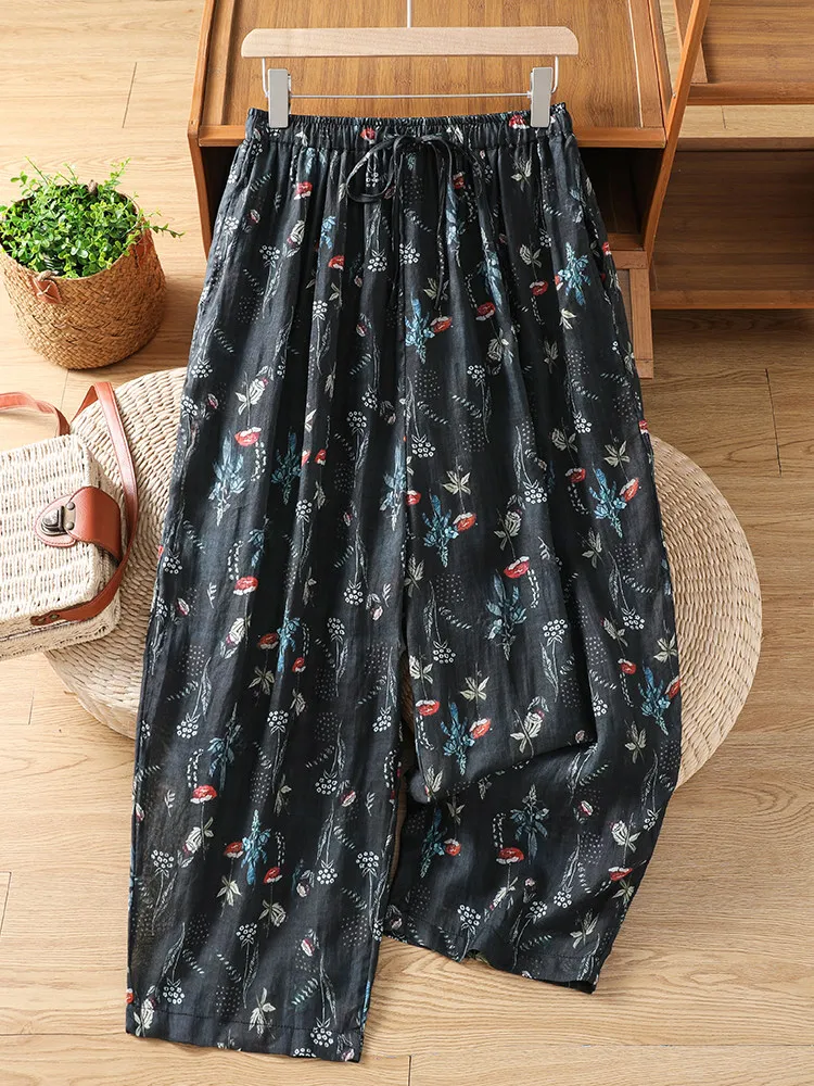 High Waist plus Size Wide Leg Pants Floral Print Loose Fit Versatile Casual Trousers for plus Size Women Summer Season
High Waist plus Size Wide Leg Pants Floral Print Loose Fit Versatile Casual Trousers for plus Size Women Summer Season