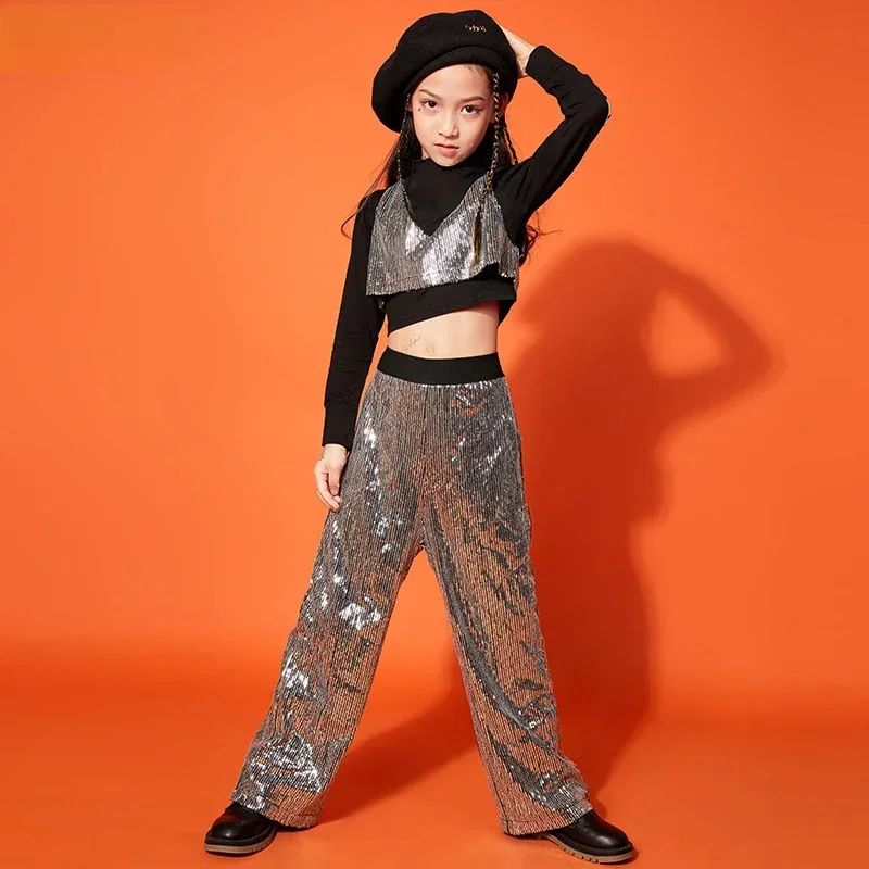 Jazz Dance Wear Sequin Street Dance Stage Outfits Hip Hop Show Girls Modern Ballroom Dancing Clothes Wear Children Festival Suit
Jazz Dance Wear Sequin Street Dance Stage Outfits Hip Hop Show Girls Modern Ballroom Dancing Clothes Wear Children Festival Suit