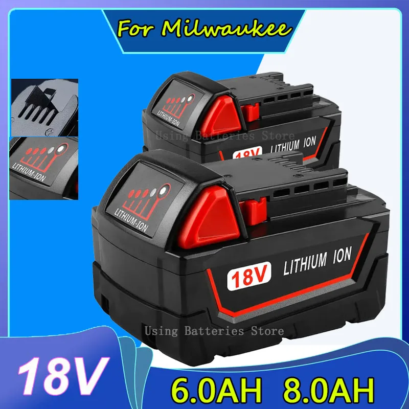 18V 8000mAh Li-ion battery Tool Battery For Milwaukee M18 48-11-1815 48-11-1850 2646-20 2642-21CT Repalcement M18 Battery
18V 8000mAh Li-ion battery Tool Battery For Milwaukee M18 48-11-1815 48-11-1850 2646-20 2642-21CT Repalcement M18 Battery