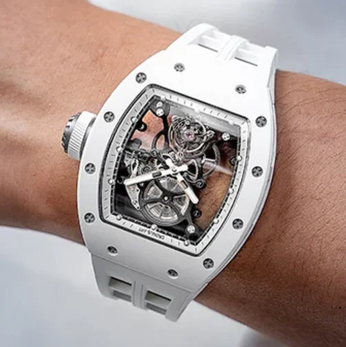 CRONUSART Men Tourbillon Watch 50mm Tonneau Mechanical Wristwatch Waterproof Ceramic Case Luminous Skeleton Dial Sapphire Mirror
CRONUSART Men Tourbillon Watch 50mm Tonneau Mechanical Wristwatch Waterproof Ceramic Case Luminous Skeleton Dial Sapphire Mirror