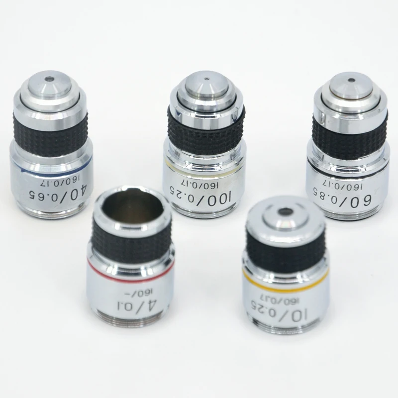 4X 10X 40X 60X 100X L = 185 Школьная лаборатория Учебный студенческий биологический ахроматический оптический объектив 
4X 10X 40X 60X 100X L = 185 Школьная лаборатория Учебный студенческий биологический ахроматический оптический объектив