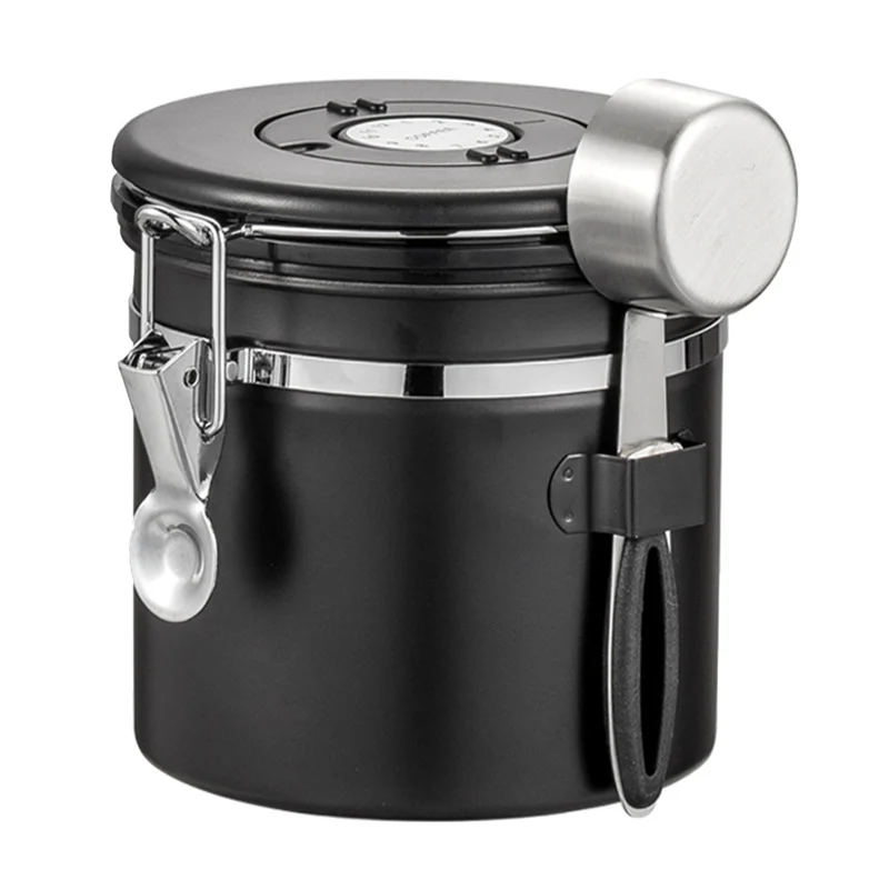 A19I-1 PCS Coffee Storage Container Stainless Steel Coffee Bean Can Sealing Coffee Filling Food Storage Container 1500ML Black
A19I-1 PCS Coffee Storage Container Stainless Steel Coffee Bean Can Sealing Coffee Filling Food Storage Container 1500ML Black