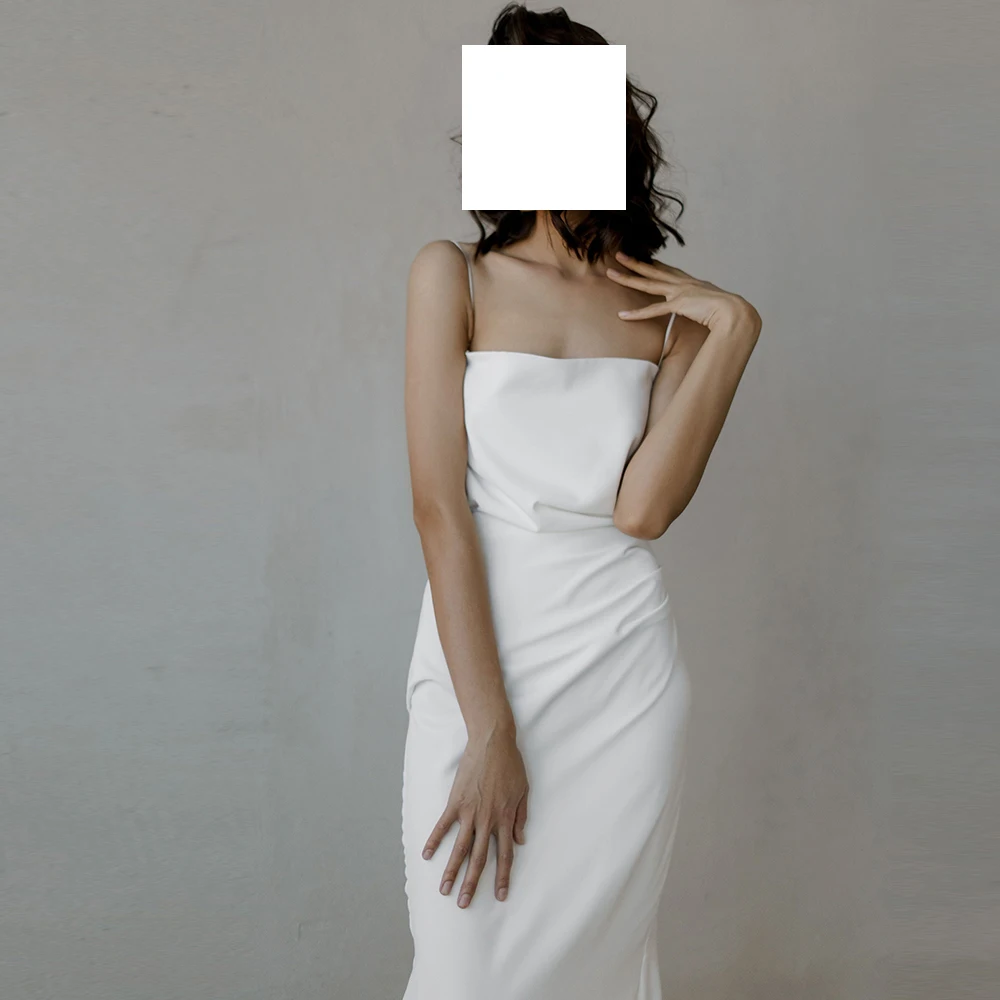 Formal Straight White Floor Length Evening Dress Simple Square Neck Spaghetti Straps Jersey Sleeveless Pleats Saudi Arabia
Formal Straight White Floor Length Evening Dress Simple Square Neck Spaghetti Straps Jersey Sleeveless Pleats Saudi Arabia