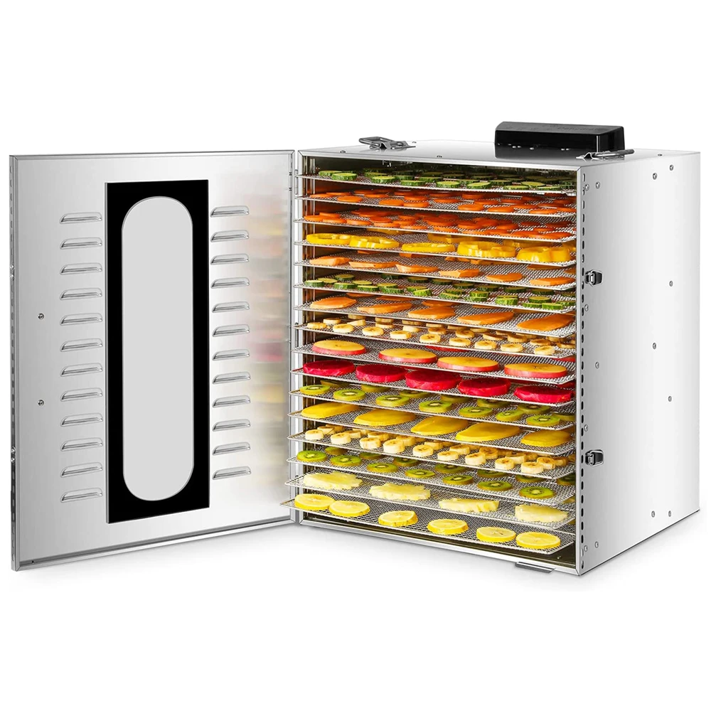 Household High Quality 16-Tray Stainless Steel Eco-Friendly Food Dehydrator LED Light 30-90 Adjustable Thickness Electric
Household High Quality 16-Tray Stainless Steel Eco-Friendly Food Dehydrator LED Light 30-90 Adjustable Thickness Electric