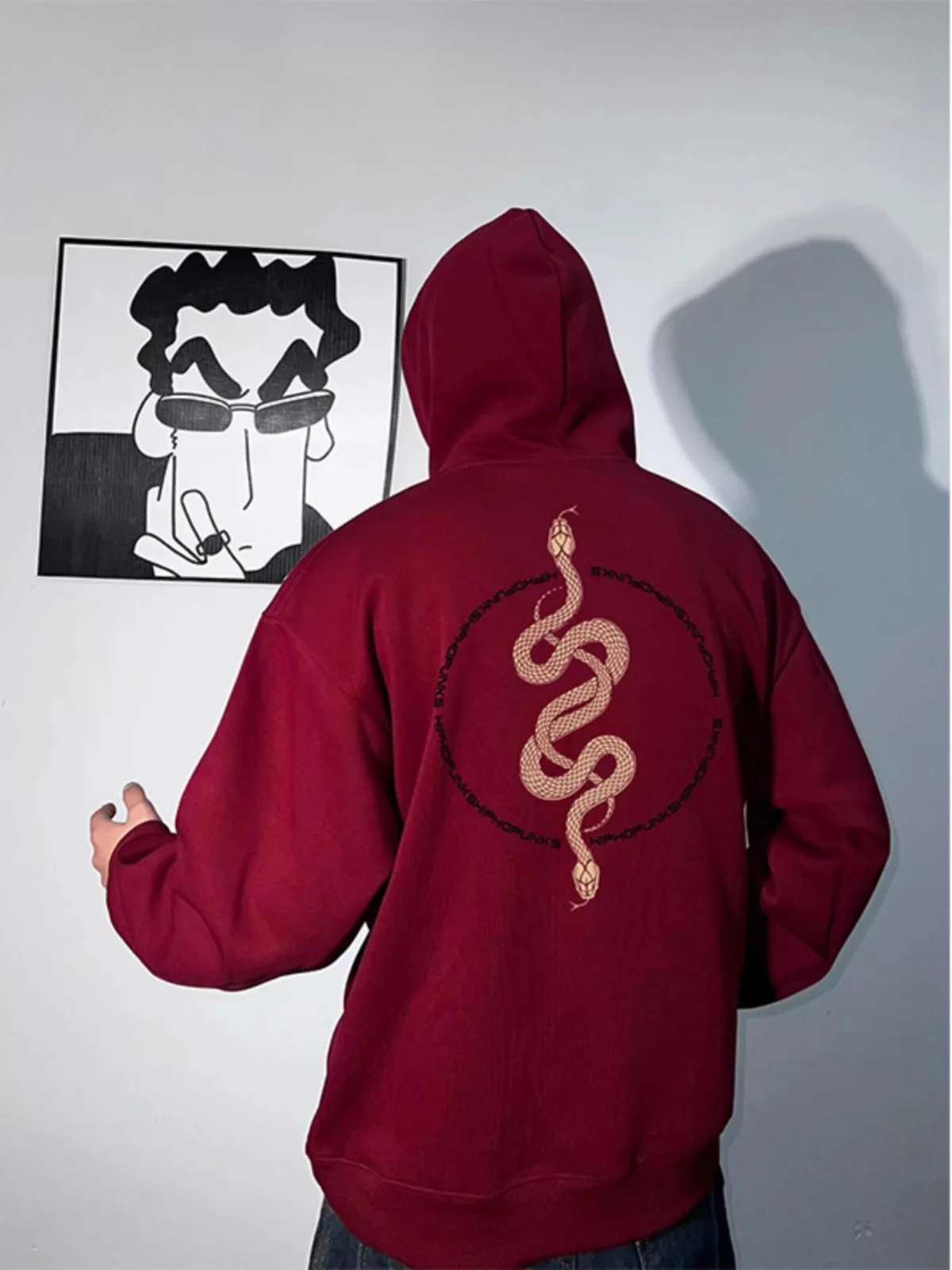 Heavyweight Hoodie Men's Autumn Winter Thiened Sweatirt Snake Year Luy Year Large Size Lazy Sle Outerwear Red Wine Color
Heavyweight Hoodie Men's Autumn Winter Thiened Sweatirt Snake Year Luy Year Large Size Lazy Sle Outerwear Red Wine Color