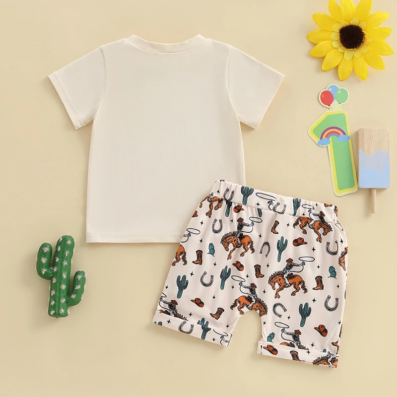 Toddler Boys Birthday Outfits Cute Cartoon Print Short Sleeves T-Shirt and Comfortable Elastic Waist Shorts Set for 2 Piece
Toddler Boys Birthday Outfits Cute Cartoon Print Short Sleeves T-Shirt and Comfortable Elastic Waist Shorts Set for 2 Piece