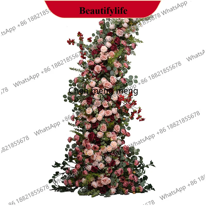 z183 2.3M Green Plant Flower Arrangement Red Horn Flower Wedding Stage Background Decoration Embroidered Ball Rose Artificial Fl
z183 2.3M Green Plant Flower Arrangement Red Horn Flower Wedding Stage Background Decoration Embroidered Ball Rose Artificial Fl
