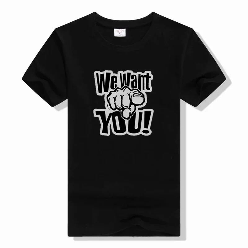 Футболка we want you, мужская одежда в стиле Харадзюку, хип-хоп, футболка унисекс, повседневные хлопковые футболки с коротким рукавом, футболка
Футболка we want you, мужская одежда в стиле Харадзюку, хип-хоп, футболка унисекс, повседневные хлопковые футболки с коротким рукавом, футболка