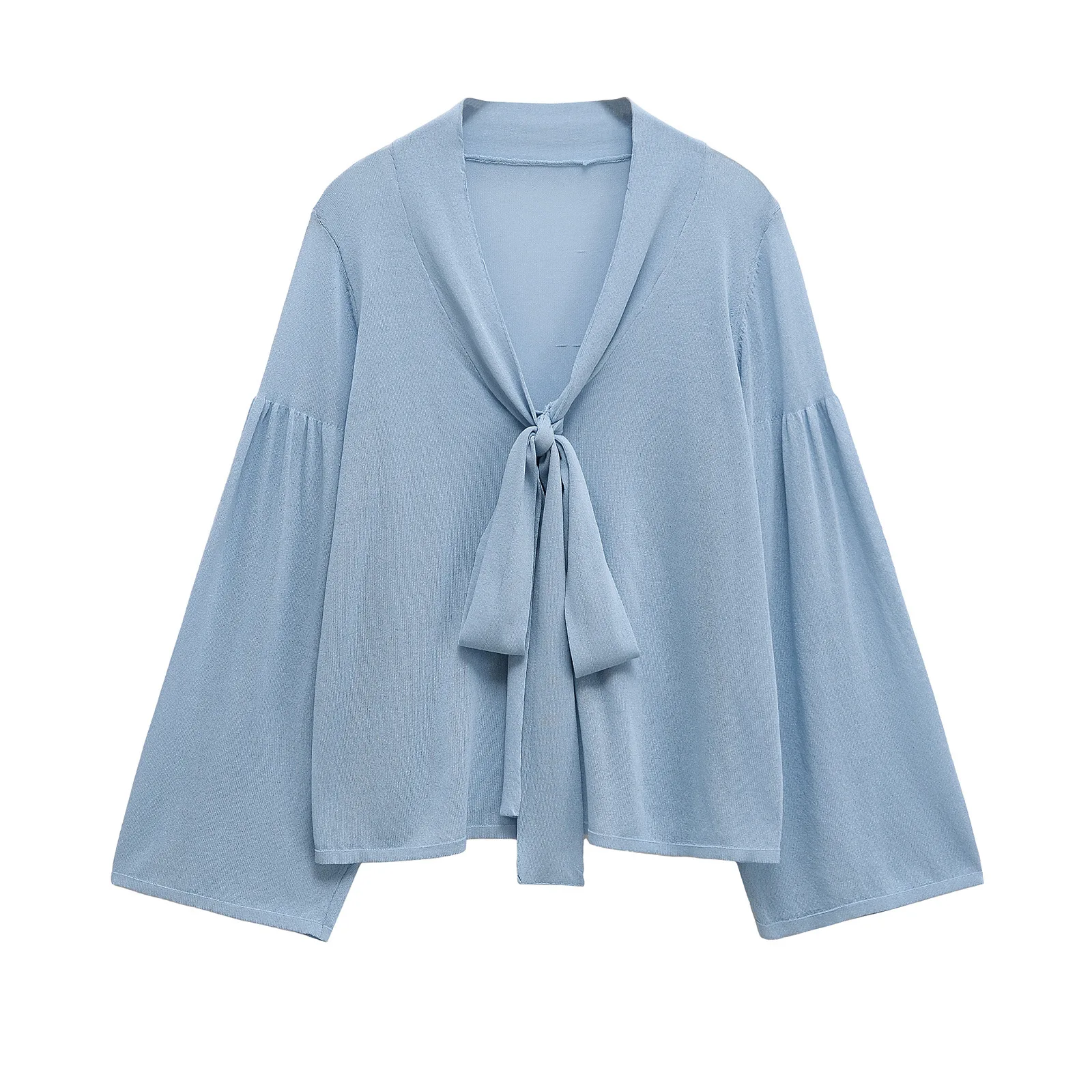 Women's European and American style new products intellectual style bow ribbon versatile knitted translucent shirt
Women's European and American style new products intellectual style bow ribbon versatile knitted translucent shirt