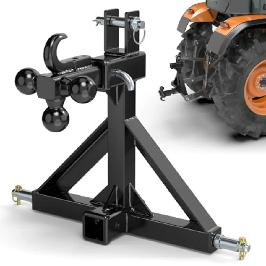 Черный 3-точечный прицепной фаркоп с двойным прицепным устройством для тракторов категории 1, включает шаровую адаптерную муфту, подходит для шаровых опор гусиных шеек и 5-точечных прицепных устройств
Черный 3-точечный прицепной фаркоп с двойным прицепным устройством для тракторов категории 1, включает шаровую адаптерную муфту, подходит для шаровых опор гусиных шеек и 5-точечных прицепных устройств