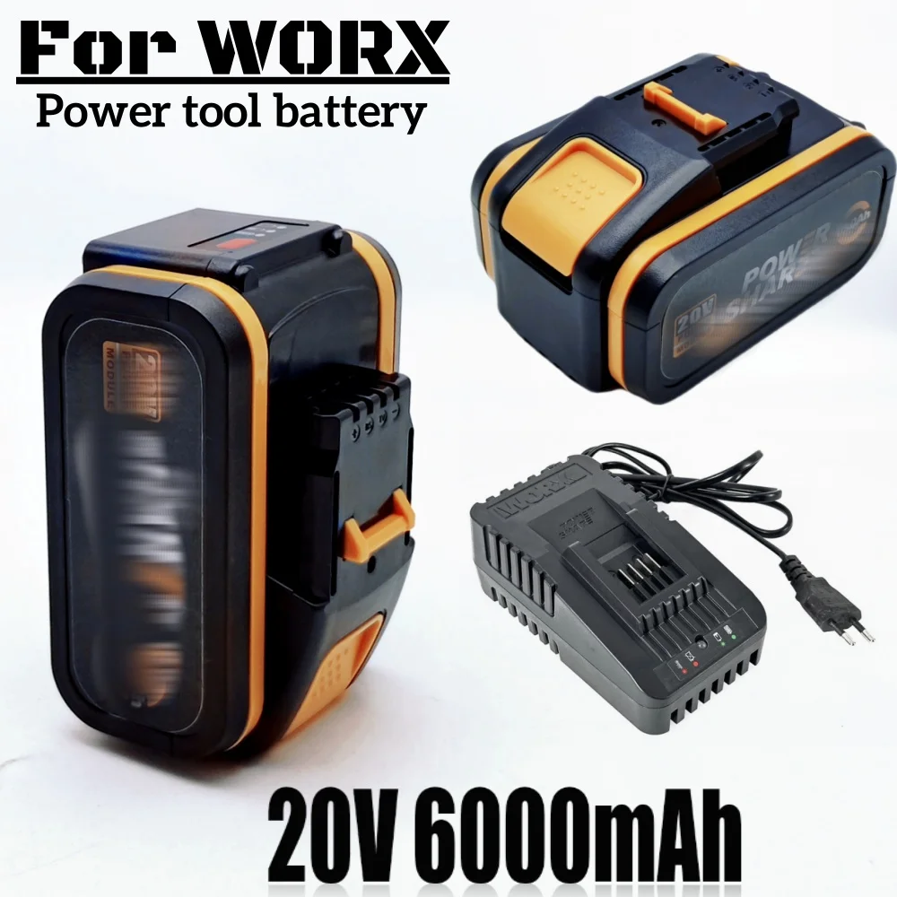 For Worx 20V 6.0Ah Lithium battery Rechargeable WA3551 WA3553 WA3553.1 WA3570 for All WORX Electric and Garden Tools
For Worx 20V 6.0Ah Lithium battery Rechargeable WA3551 WA3553 WA3553.1 WA3570 for All WORX Electric and Garden Tools