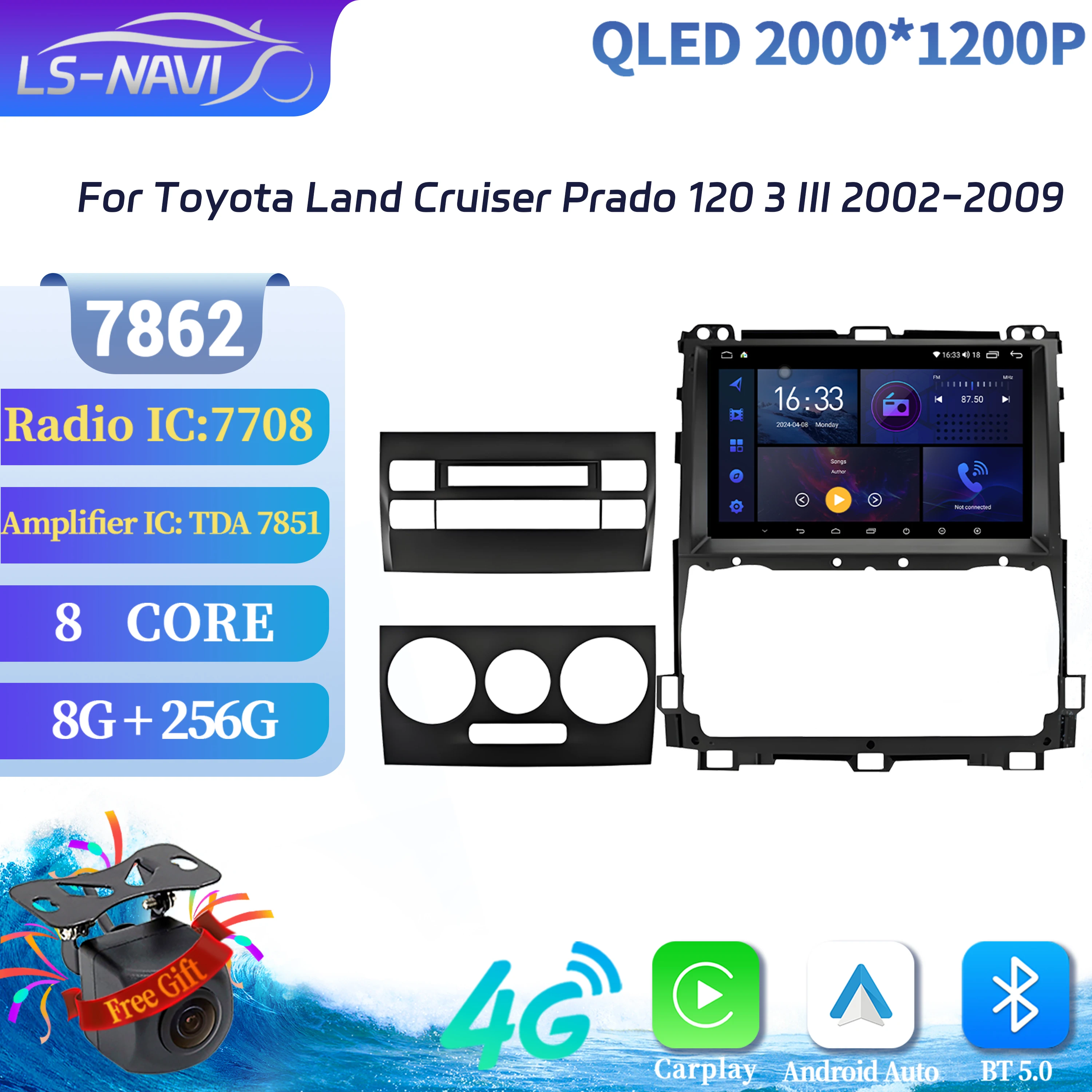 Android 14 For Toyota Land Cruiser Prado 120 3 III 2002-2009 Car Radio Multimedia Wireless BT Carplay Navigation Screen Stereo
Android 14 For Toyota Land Cruiser Prado 120 3 III 2002-2009 Car Radio Multimedia Wireless BT Carplay Navigation Screen Stereo