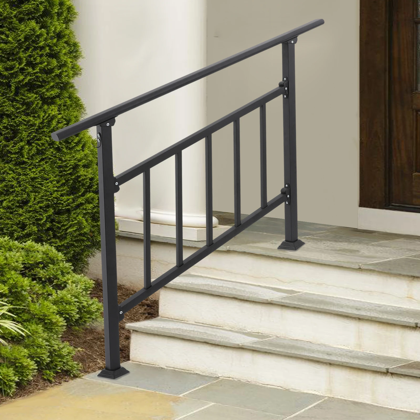 Outdoor Step Handrail 3 or 4 Steps, Transitional Stair Railing with Safety Fence for Villa Deck Black Carbon Steel
Outdoor Step Handrail 3 or 4 Steps, Transitional Stair Railing with Safety Fence for Villa Deck Black Carbon Steel