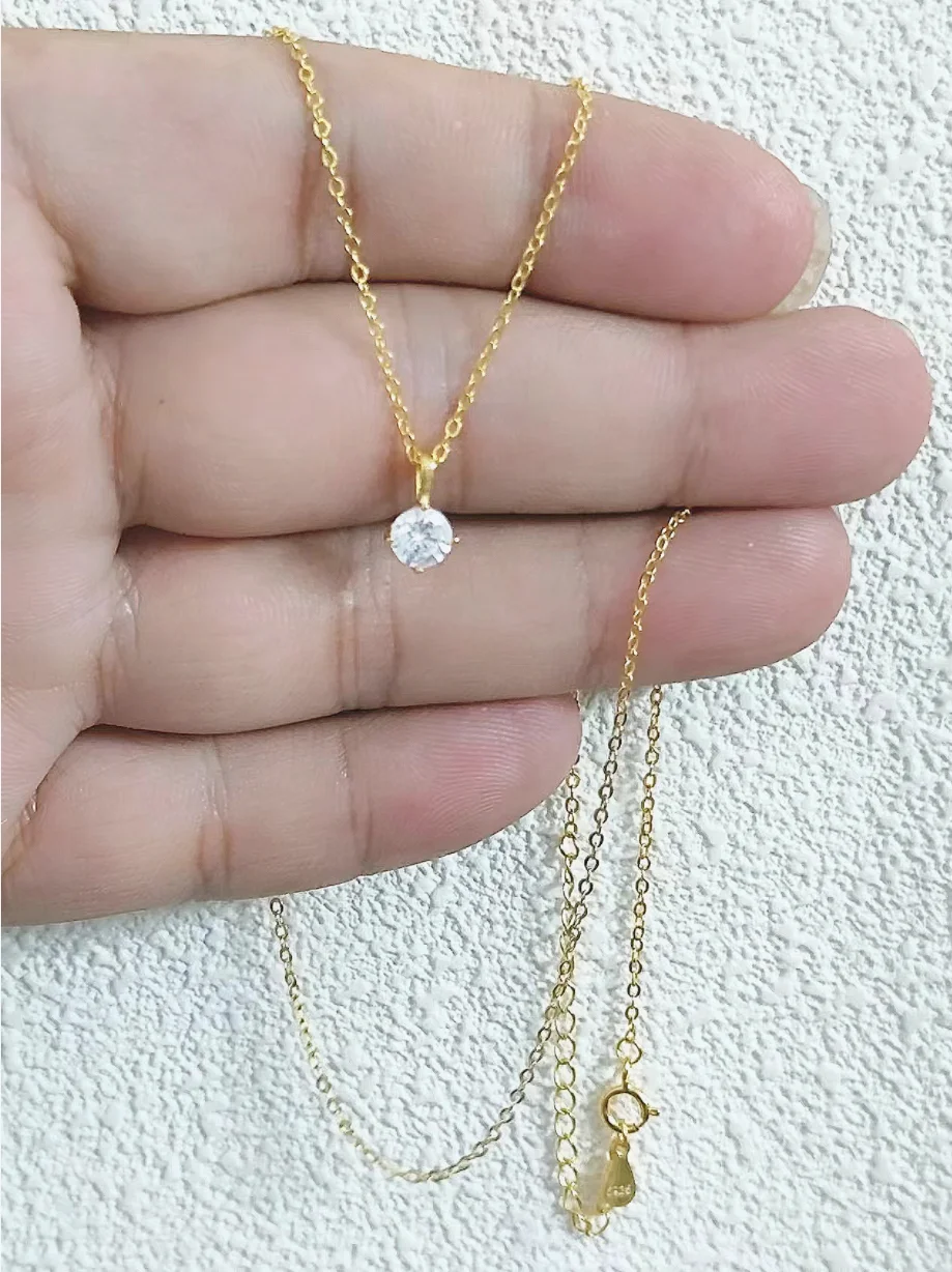 Fashion 925 Sterling Silver Round Zircon Necklace Minimalist Style Charm Choker Pendant Party Gift For Women's Fine Jewelry
Fashion 925 Sterling Silver Round Zircon Necklace Minimalist Style Charm Choker Pendant Party Gift For Women's Fine Jewelry