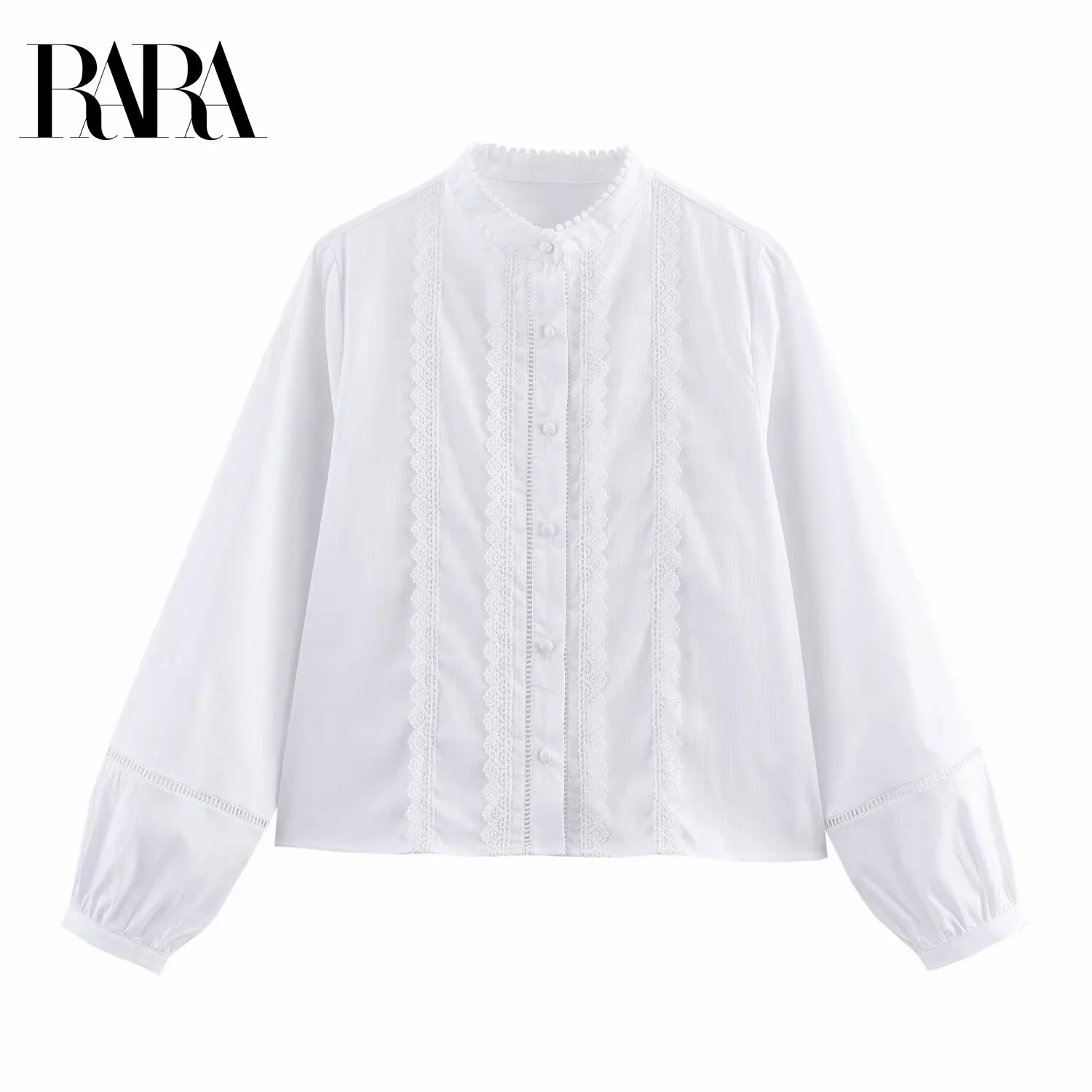 RARA 2025 Women's Long Sleeve Top with Simple Neckline Lace Insets on Front and Cuffs Button Closure for Daily Wear
RARA 2025 Women's Long Sleeve Top with Simple Neckline Lace Insets on Front and Cuffs Button Closure for Daily Wear