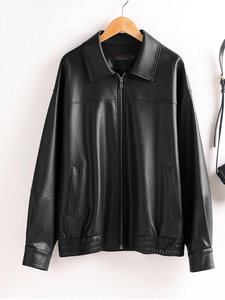 Ning Genuine Leather Jaet Women's ort Loose Slimming eepskin Retro Casual plus Size Regular Sle Leather Coat
Ning Genuine Leather Jaet Women's ort Loose Slimming eepskin Retro Casual plus Size Regular Sle Leather Coat