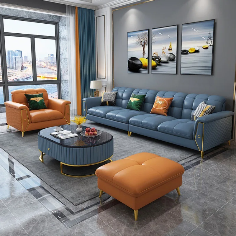 Luxury Leather Sofa Top Layer Cowhide Post-modern Simple Small Apartment Living Room In-line Four-person Sofa Combination
Luxury Leather Sofa Top Layer Cowhide Post-modern Simple Small Apartment Living Room In-line Four-person Sofa Combination