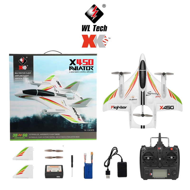Радиоуправляемый самолет WLtoys XK X450, 6-канальный бесщеточный самолет, 2,4G, планер с радиоуправлением, самолет с дистанционным управлением с фиксированным крылом, 3D/6G VS XK X520
Радиоуправляемый самолет WLtoys XK X450, 6-канальный бесщеточный самолет, 2,4G, планер с радиоуправлением, самолет с дистанционным управлением с фиксированным крылом, 3D/6G VS XK X520