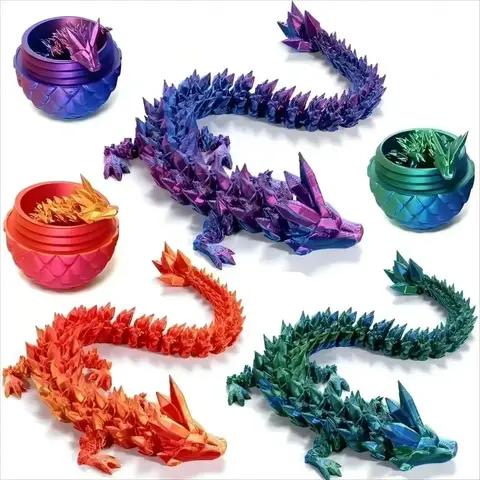 Creative Decompression Dragon Egg Chameleon Pendulum 3D Printing Complete Set of Gifts Colorful Set Toys Colorful Decoration