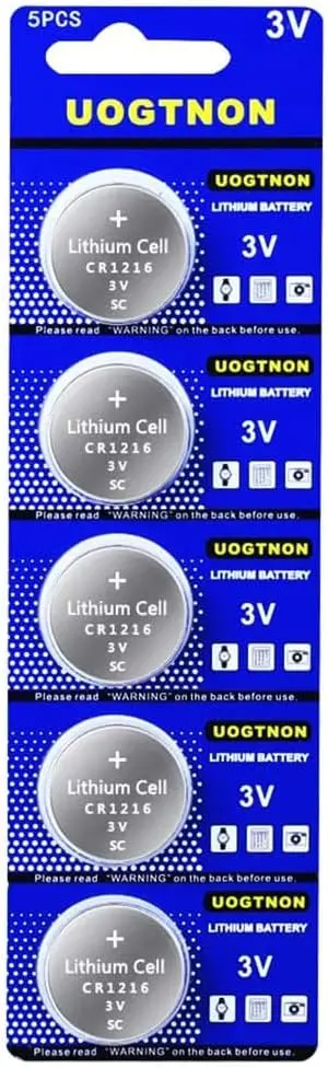 CR1216 3V Lithium Watch Battery (5-Pack) - Long-Lasting Power for Timepieces
CR1216 3V Lithium Watch Battery (5-Pack) - Long-Lasting Power for Timepieces