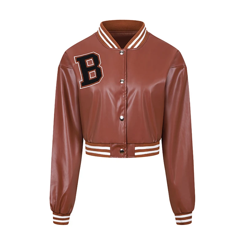 Spring Autumn Women Cropped PU Leather Jackets Vintage Girls Embroidery Moto Biker Jacket Women Streetwear Baseball Bomber Coats
Spring Autumn Women Cropped PU Leather Jackets Vintage Girls Embroidery Moto Biker Jacket Women Streetwear Baseball Bomber Coats