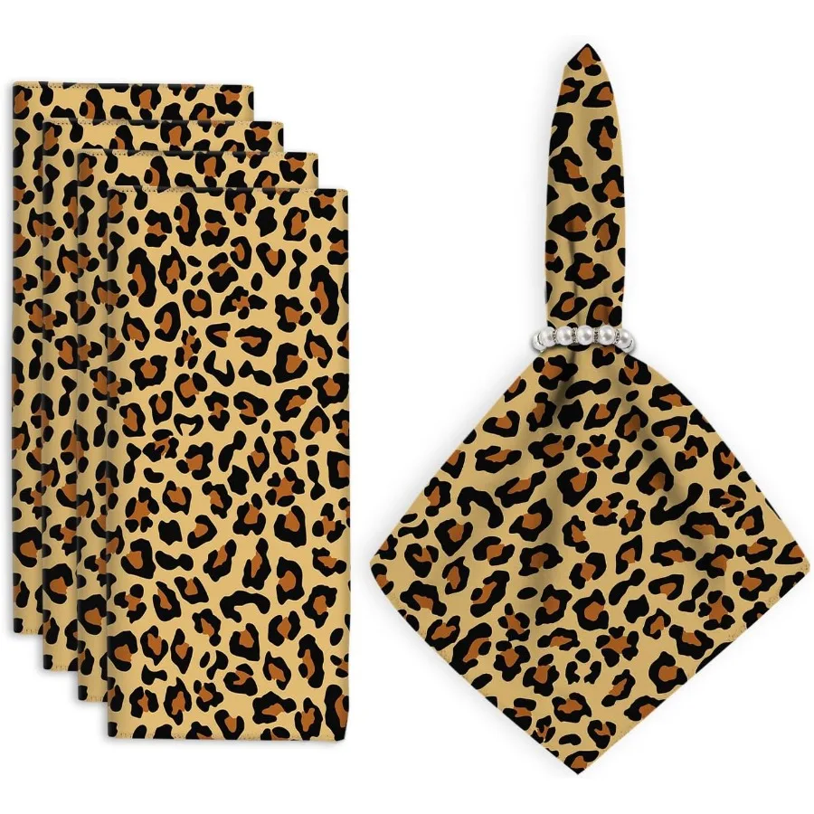 Cloth Napkins Set of 4Leopard Print Brown Square Cloth Napkins Washable Dining Napkins Cloth for Wedding Party Dinner Decoratio
Cloth Napkins Set of 4Leopard Print Brown Square Cloth Napkins Washable Dining Napkins Cloth for Wedding Party Dinner Decoratio