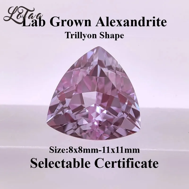 High Quality Lab Grown Alexandrite Trillyon Shape Gemstone for DIY Advanced Jewelry Making Materials Selectable Certificate
High Quality Lab Grown Alexandrite Trillyon Shape Gemstone for DIY Advanced Jewelry Making Materials Selectable Certificate