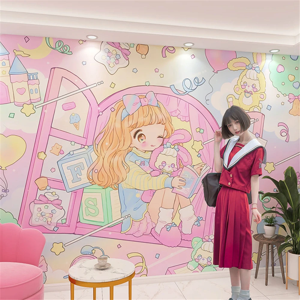 Custom Pink Angel Cute Cartoon Girl Wallpaper Cartoon Anime Children's Room Decoration Mural Girl's room decoration
Custom Pink Angel Cute Cartoon Girl Wallpaper Cartoon Anime Children's Room Decoration Mural Girl's room decoration
