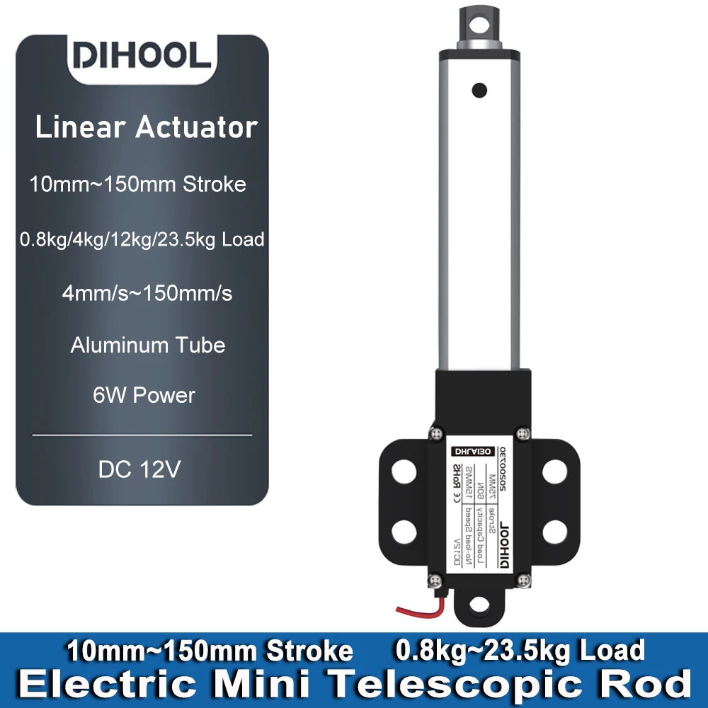 DHLA130-A2-12V linear actuator miniature electric telescopic push/pull rod aluminum shell motor for toy box/car/solar system
DHLA130-A2-12V linear actuator miniature electric telescopic push/pull rod aluminum shell motor for toy box/car/solar system